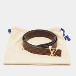 Pre Owned Louis Vuitton Mini Damier Ebene LV Initiales Belt 90CM