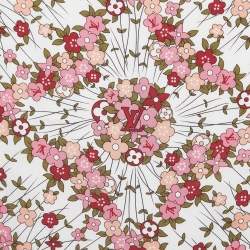 Pre Owned Louis Vuitton White/Maroon Floral Print Silk Olivia Scarf
