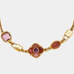 Pre Owned Louis Vuitton Gold Tone Beaded Charm Bracelet