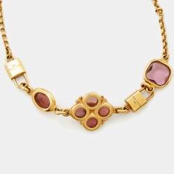 Pre Owned Louis Vuitton Gold Tone Beaded Charm Bracelet