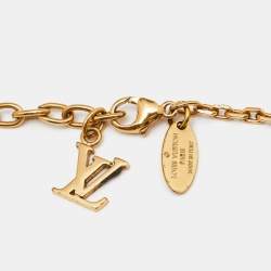 Louis Vuitton Gold Tone Crystal Gamble Station Necklace