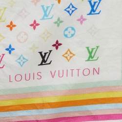 Pre Owned Louis Vuitton Multicolor Monogram Silk Scarf