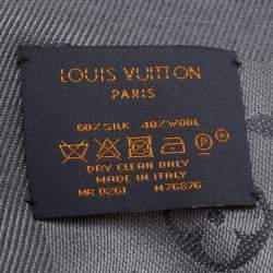 Louis Vuitton Carbone Silk & Wool Classique Monogram Shawl