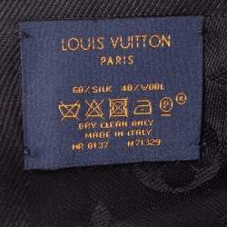 Pre Owned Louis Vuitton Black Silk & Wool Classique Monogram Shawl