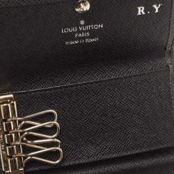 Pre Owned Louis Vuitton Black Leather 4 Key Holder