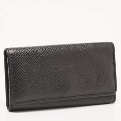 Pre Owned Louis Vuitton Black Leather 4 Key Holder