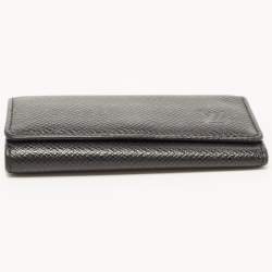 Pre Owned Louis Vuitton Black Leather 4 Key Holder