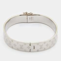 Pre Owned Louis Vuitton Nanogram Cuff Two Tone Bracelet M