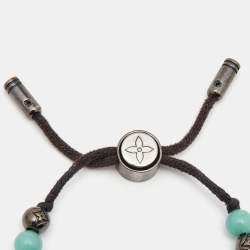 Louis Vuitton Beads Gunmetal Tone Cord Bracelet