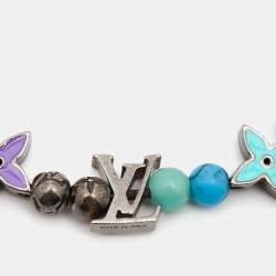 Louis Vuitton Beads Gunmetal Tone Cord Bracelet