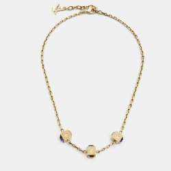 Louis Vuitton Crystal Gamble Station Necklace - Black, Brass