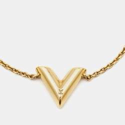 Pre Owned Louis Vuitton Essential V Gold Tone Bracelet