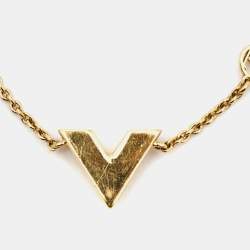 Pre Owned Louis Vuitton Essential V Gold Tone Bracelet