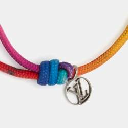 Pre Owned Louis Vuitton Silver Lockit X Virgil Abloh Cord Titanium Bracelet