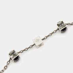 Pre Owned Louis Vuitton Gamble Crystals SIlver Tone Necklace