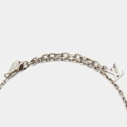 Pre Owned Louis Vuitton Gamble Crystals SIlver Tone Necklace