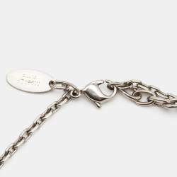 Pre Owned Louis Vuitton Gamble Crystals SIlver Tone Necklace