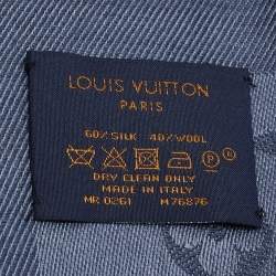 Louis Vuitton Carbon Grey Silk & Wool Classique Monogram Shawl