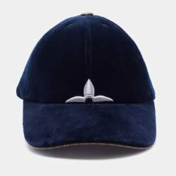 Pre Owned Louis Vuitton Marine Blue Monogram Velvet LV Touch Cap