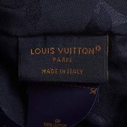 Pre Owned Louis Vuitton Marine Blue Monogram Velvet LV Touch Cap