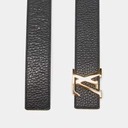 مملوكة مسبقًا Louis Vuitton Black Leather LV Buckle Belt 85CM