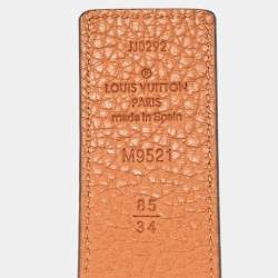 مملوكة مسبقًا Louis Vuitton Black Leather LV Buckle Belt 85CM