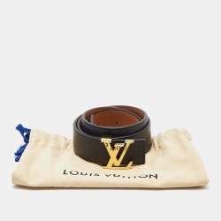 مملوكة مسبقًا Louis Vuitton Black Leather LV Buckle Belt 85CM