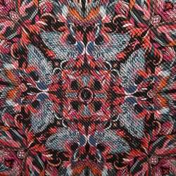 Pre Owned Louis Vuitton Pink/Black Angels Print Silk Plisse Scarf 