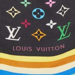 Pre Owned Louis Vuitton Black/Multicolor Monogram Silk Bandeau Scarf