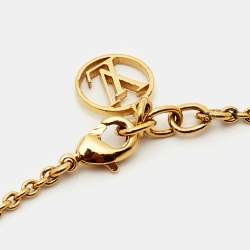 Pre Owned Louis Vuitton Essential V Gold Tone Metal Bracelet