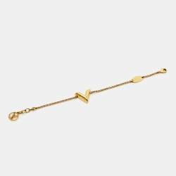 Pre Owned Louis Vuitton Essential V Gold Tone Metal Bracelet