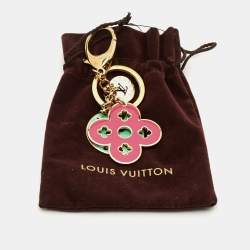 Louis Vuitton Looping Enamel Gold Tone Key Ring