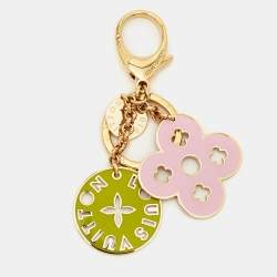 Louis Vuitton Looping Enamel Gold Tone Key Ring