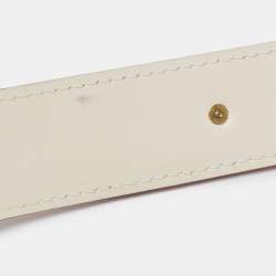 Pre Owned Louis Vuitton Off White Suhail Leather Studded Buckle Belt 90CM