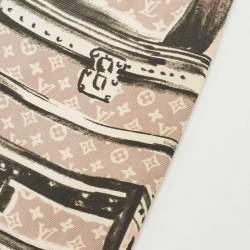 Pre Owned Louis Vuitton Rose Poudre Trunks Print Silk Bandeau
