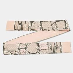 Pre Owned Louis Vuitton Rose Poudre Trunks Print Silk Bandeau