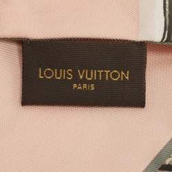Pre Owned Louis Vuitton Rose Poudre Trunks Print Silk Bandeau