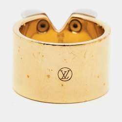 Pre Owned Louis Vuitton Essential V Two Tone Ring Size 54