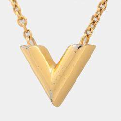 Louis Vuitton LOUIS VUITTON Essential V Necklace GP Gold M61083