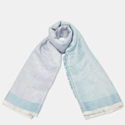 Louis Vuitton Green Monogram Silk & Cotton Sunrise Shine Shawl