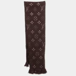 Louis Vuitton Brown Wool & Silk Logomania Shine Scarf Louis Vuitton