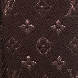 Pre Owned Louis Vuitton Brown Logomania Wool Shine Scarf