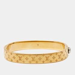 Louis Vuitton Empreinte Bangle, White Gold Grey. Size XXL