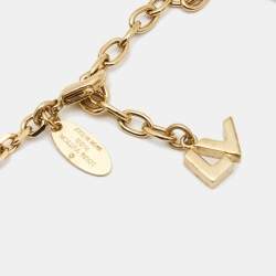 Pre Owned Louis Vuitton Faux Pearl Two Tone Necklace