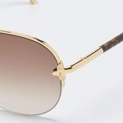 Pre Owned Louis Vuitton Gold/Brown Canvas Z0571U977 Gradient Aviator Sunglasses