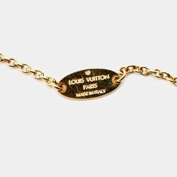 Pre Owned Louis Vuitton Flower Motif Gold Tone Station Bracelet