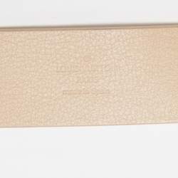 Pre Owned Louis Vuitton Beige Leather LV Logo Belt 85CM