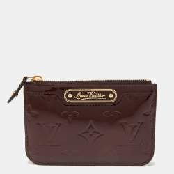 Pre Owned Louis Vuitton Amarante Monogram Vernis Key Pouch