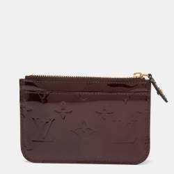 Pre Owned Louis Vuitton Amarante Monogram Vernis Key Pouch