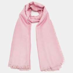 Louis Vuitton Pink Monogram Wool & Silk Shawl